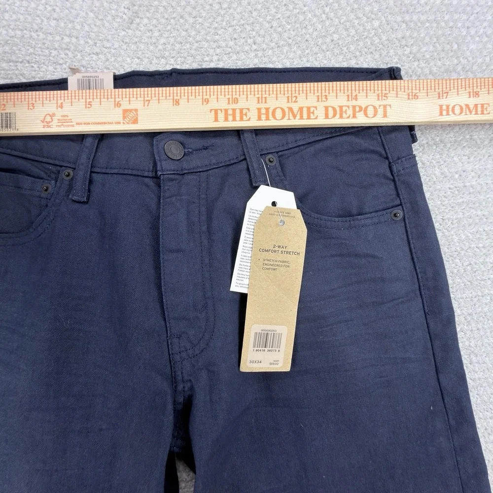NWT Levis 569 Loose Straight Jeans Mens 30x34 Navy Garment Dyed Comfort Stretch